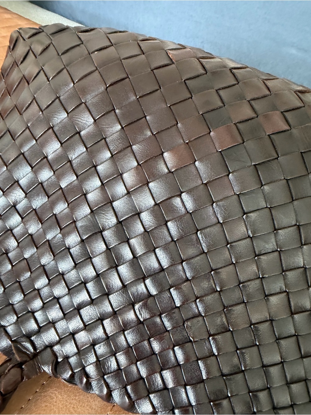 Dragon Diffusion Dark Brown Woven Shoulder Bag - Picture 8 of 9